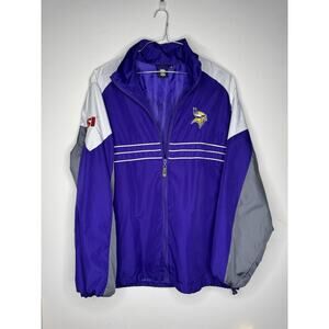 Minnesota Vikings L Windbreaker Jacket Mens Large NFL football Full Zipper Sport